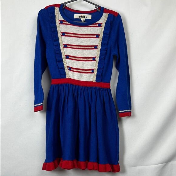 Mini Boden blue and Red Nutcracker Sweater Dress NWT size 3-4 years - Picture 4 of 14
